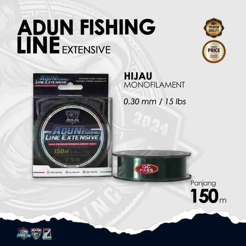 Adun Fishing Line Extensive 150m · Hijau Bening 0,30 mm