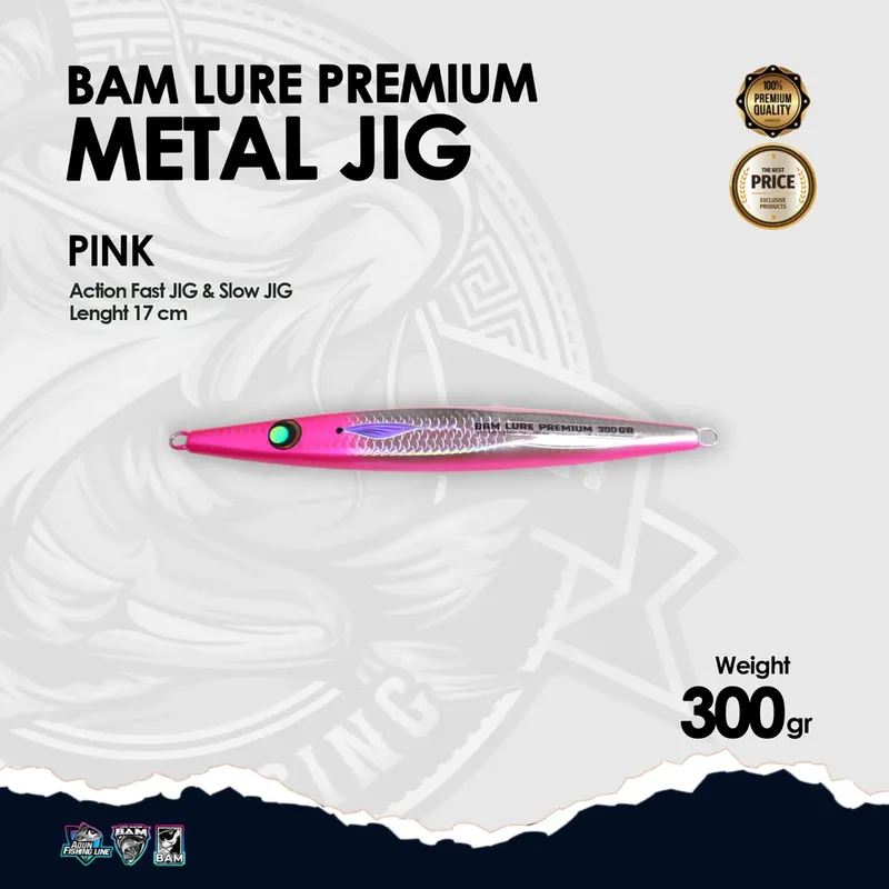 BAM Lure Premium Metal Jig · 300 gr Pink