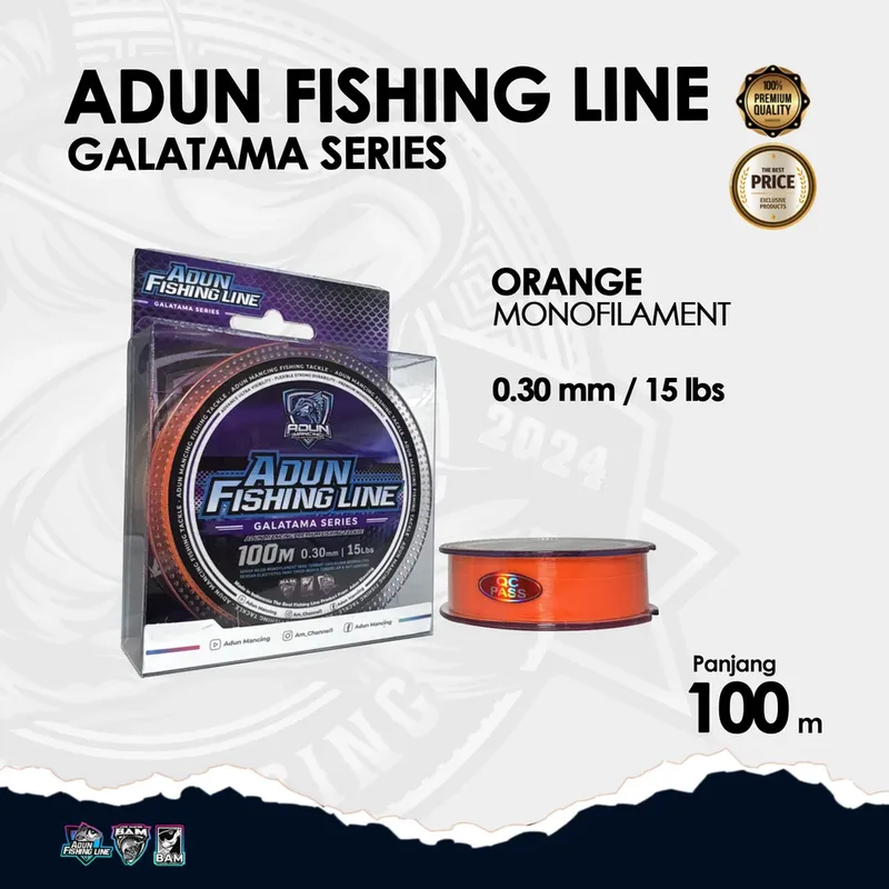 Adun Fishing Line Galatama Series 100m · 0,30 Oren Stabilo