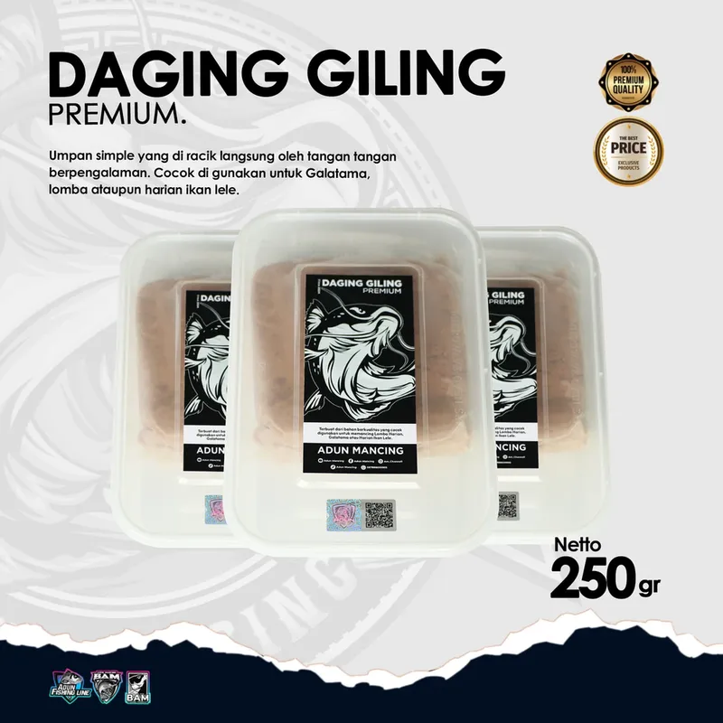 Umpan Lele Daging Giling Premium 250 gr