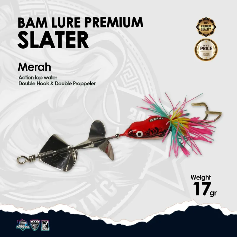 BAM Lure Premium Slater · Action Top Water · Merah