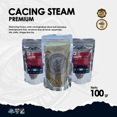 Umpan Mancing Cacing Steam Premium 100 gr
