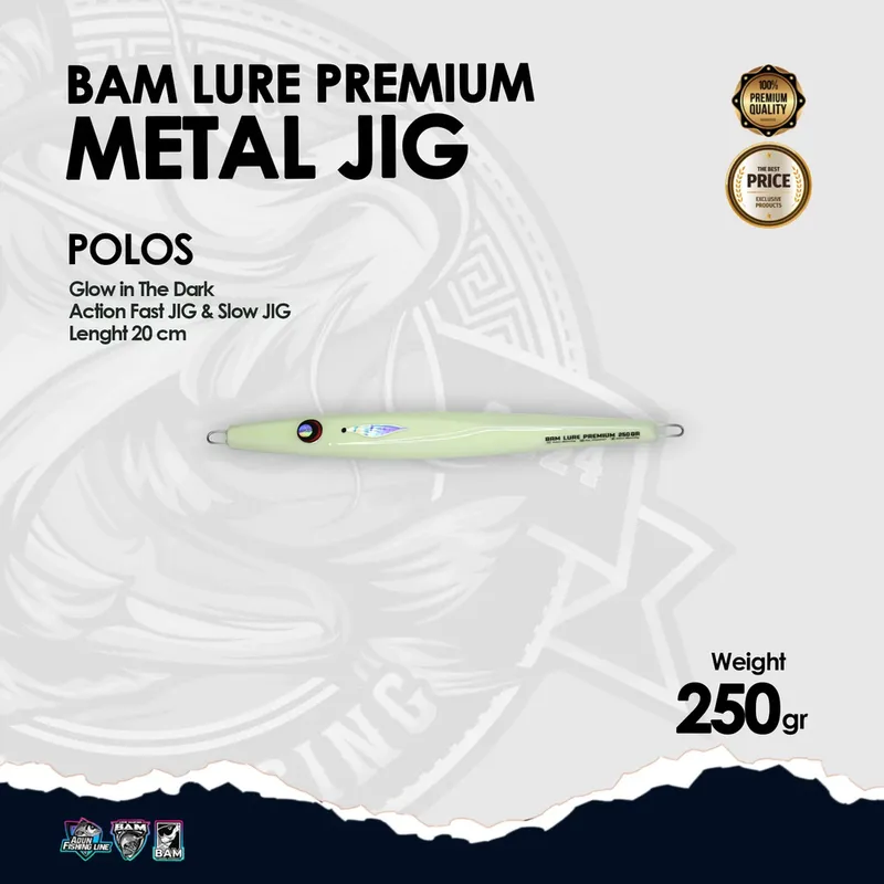 BAM Lure Premium Metal Jig Glow in the Dark (GID) · 250 gr Polos