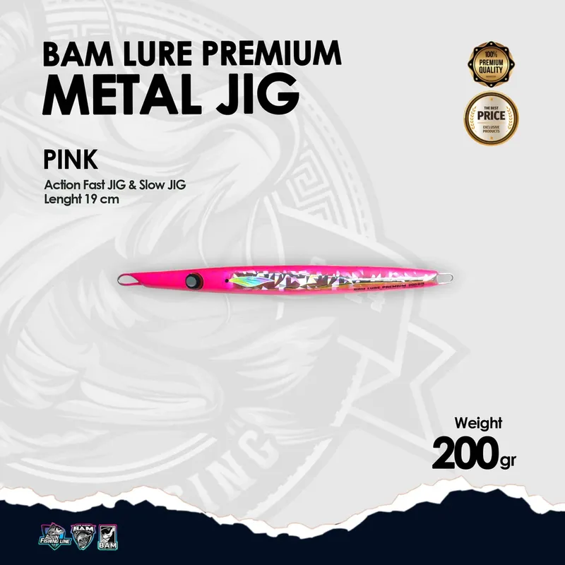 BAM Lure Premium Metal Jig · 200 gr Pink