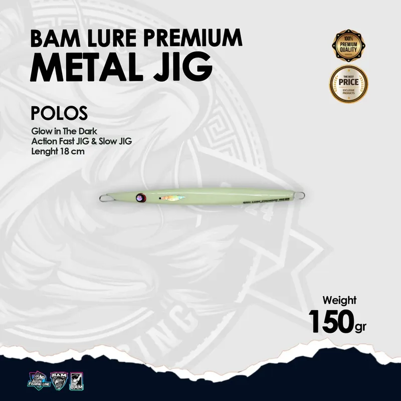 BAM Lure Premium Metal Jig Glow in the Dark (GID) · 150 gr Polos