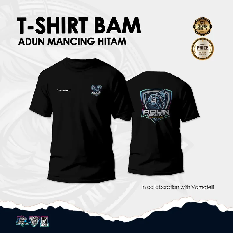 Tshirt BAM Adun Mancing Hitam · XL