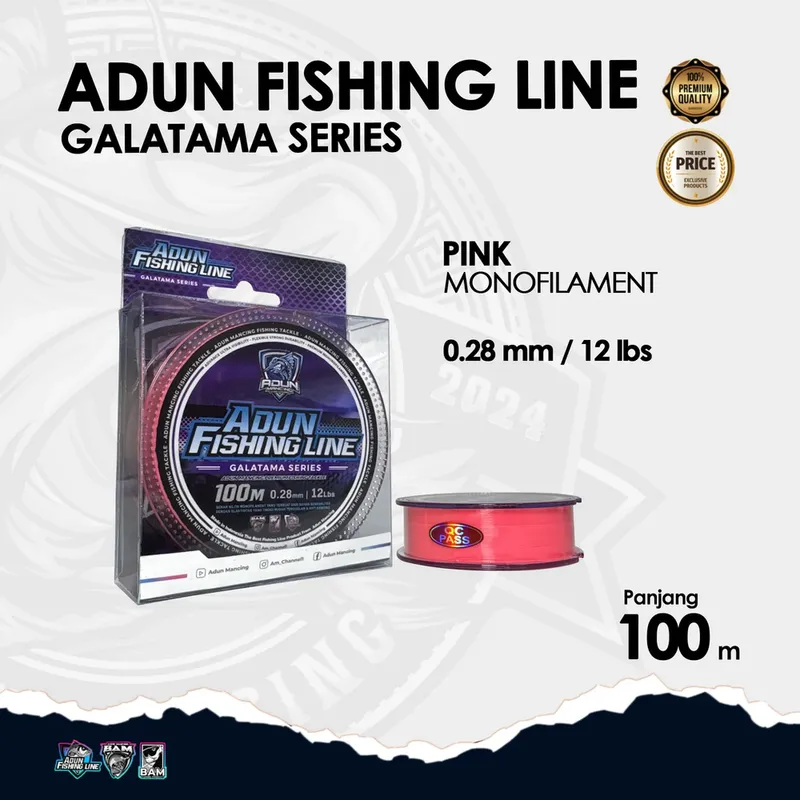 Adun Fishing Line Galatama Series 100m · 0,28 Pink Stabilo