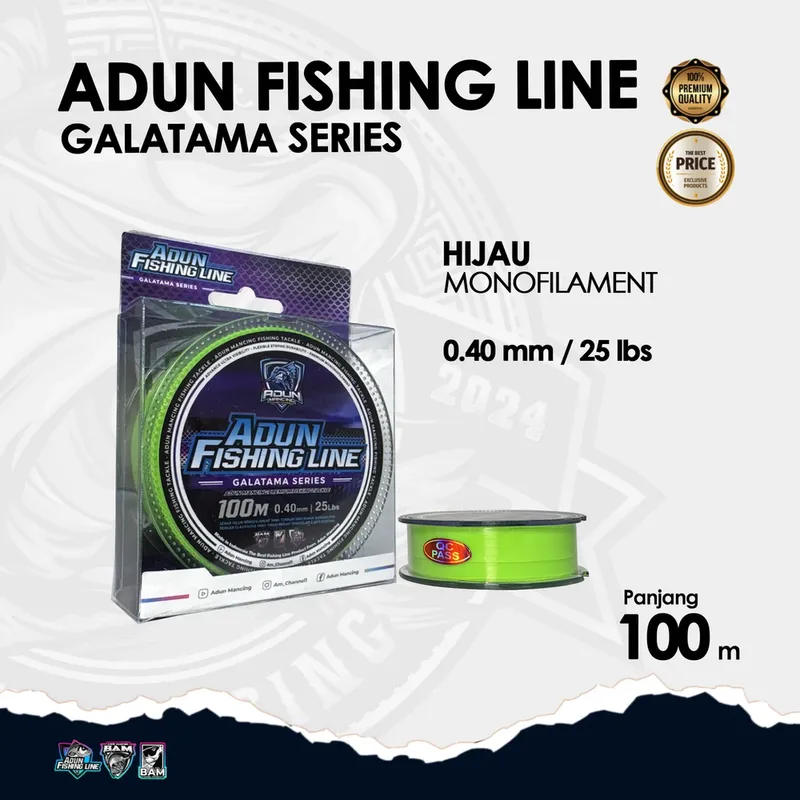 Adun Fishing Line Galatama Series 100m · 0,40 Hijau Stabilo