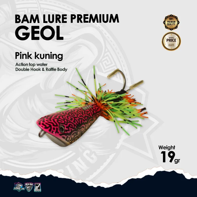 BAM Lure Premium Geol · Action Top Water · Pink Kuning