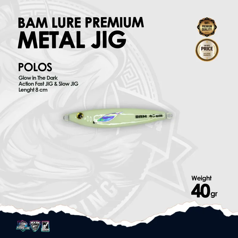 BAM Lure Premium Metal Jig Glow in the Dark (GID) · 40 gr Polos