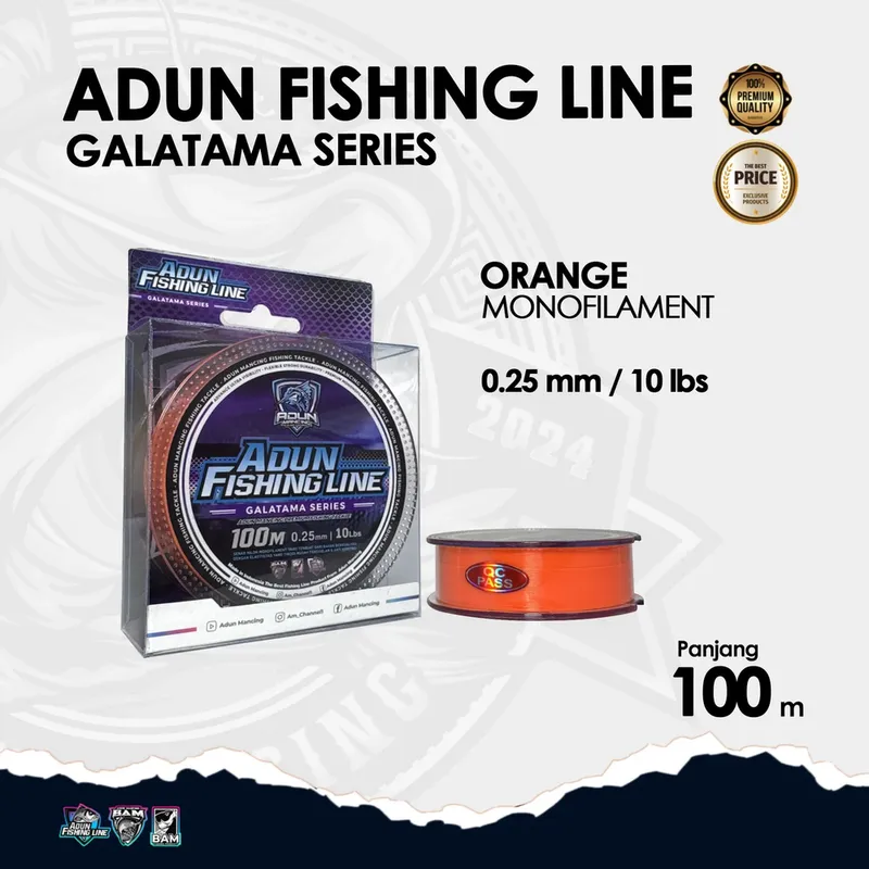 Adun Fishing Line Galatama Series 100m · 0,25 Oren Stabilo