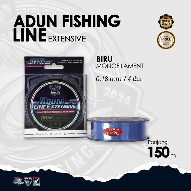 Adun Fishing Line Extensive 150m · Biru Bening 0,18 mm