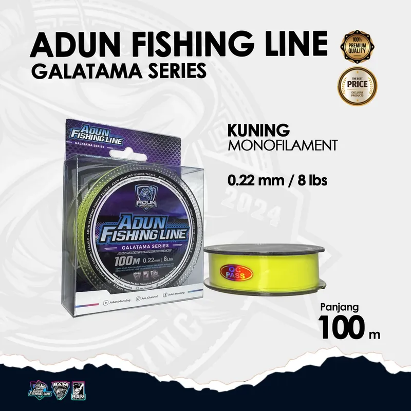 Adun Fishing Line Galatama Series 100m · 0,22 Kuning Stabilo