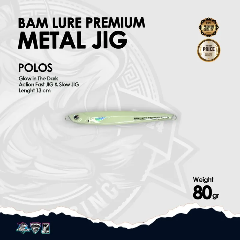 BAM Lure Premium Metal Jig Glow in the Dark (GID) · 80 gr Polos