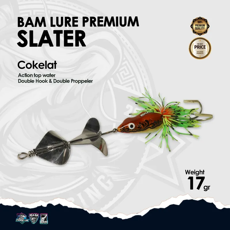 BAM Lure Premium Slater · Action Top Water · Coklat