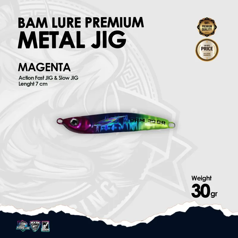 BAM Lure Premium Metal Jig · 30 gr Magenta