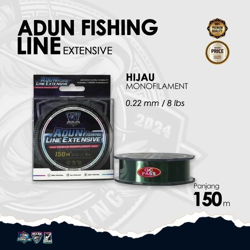 Adun Fishing Line Extensive 150m · Hijau Bening 0,22 mm