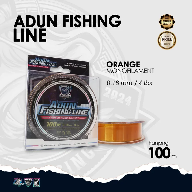 Adun Fishing Line 100m · Orange Bening 0,18 mm