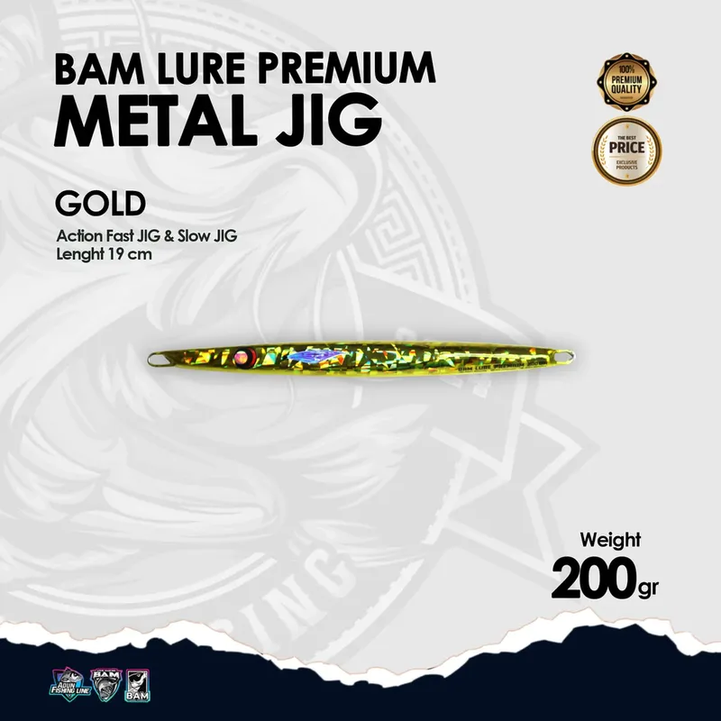 BAM Lure Premium Metal Jig · 200 gr Gold