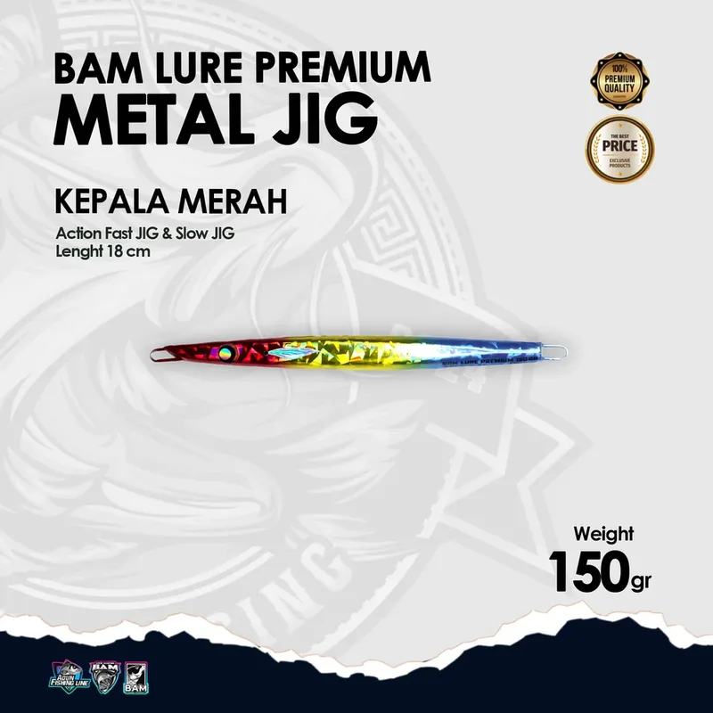 BAM Lure Premium Metal Jig · 150 gr Kepal Merah
