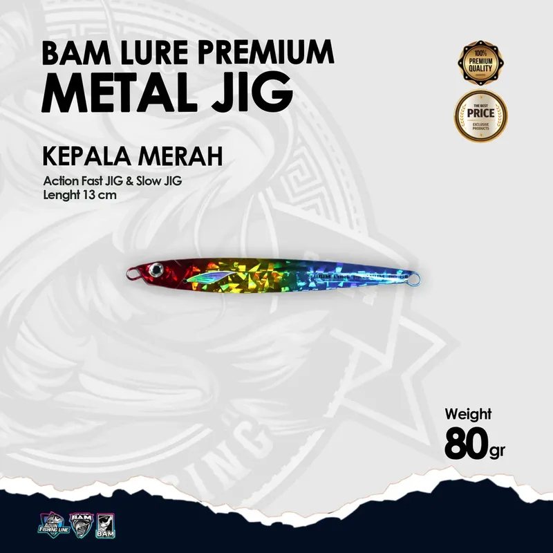 BAM Lure Premium Metal Jig · 80 gr Kepal Merah