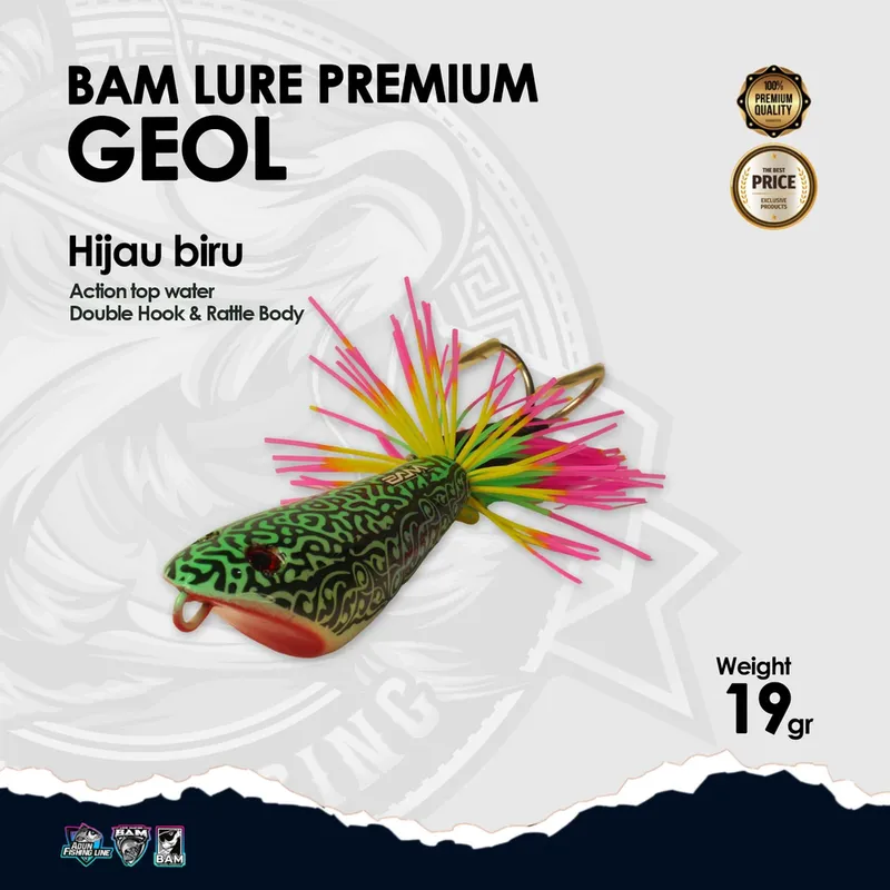 BAM Lure Premium Geol · Action Top Water · Hijau Biru