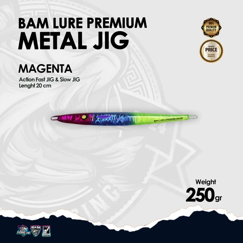 BAM Lure Premium Metal Jig · 250 gr Magenta