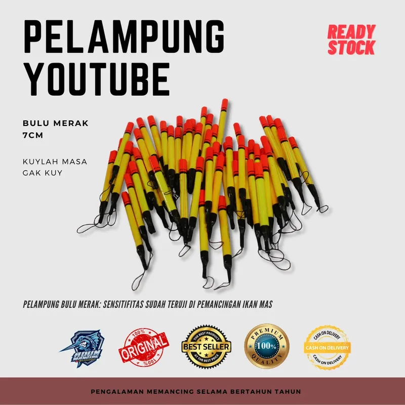 Pelampung Bulu Merak Benang · 7 cm