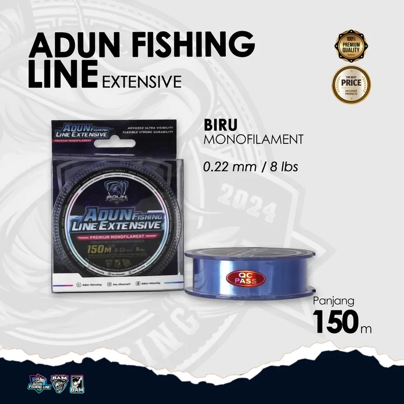 Adun Fishing Line Extensive 150m · Biru Bening 0,22 mm