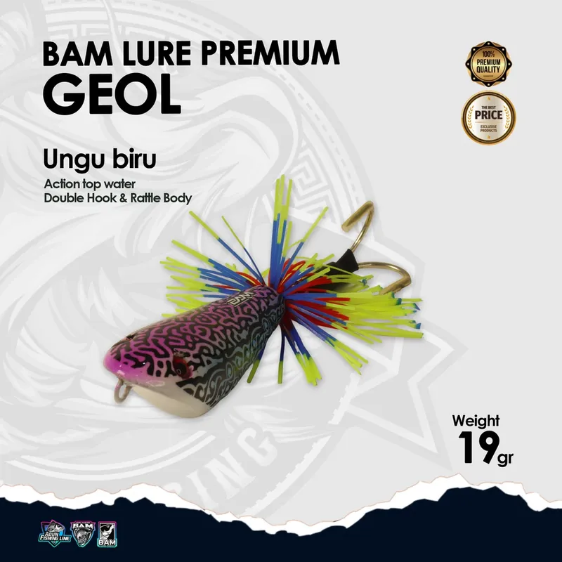 BAM Lure Premium Geol · Action Top Water · Ungu Biru