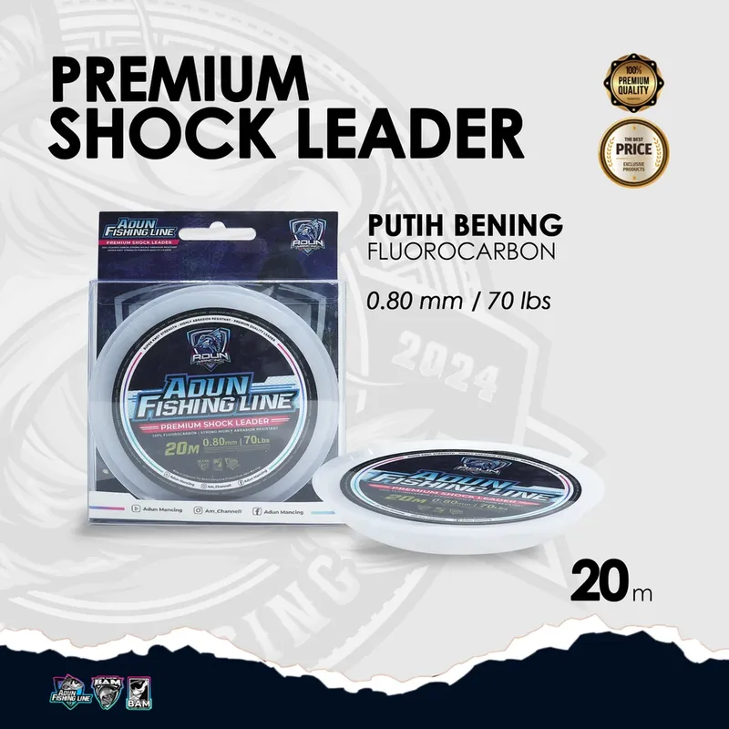 Adun Fishing Line Premium Shock Leader · 0,80 mm / 70 lbs · 20 Meter