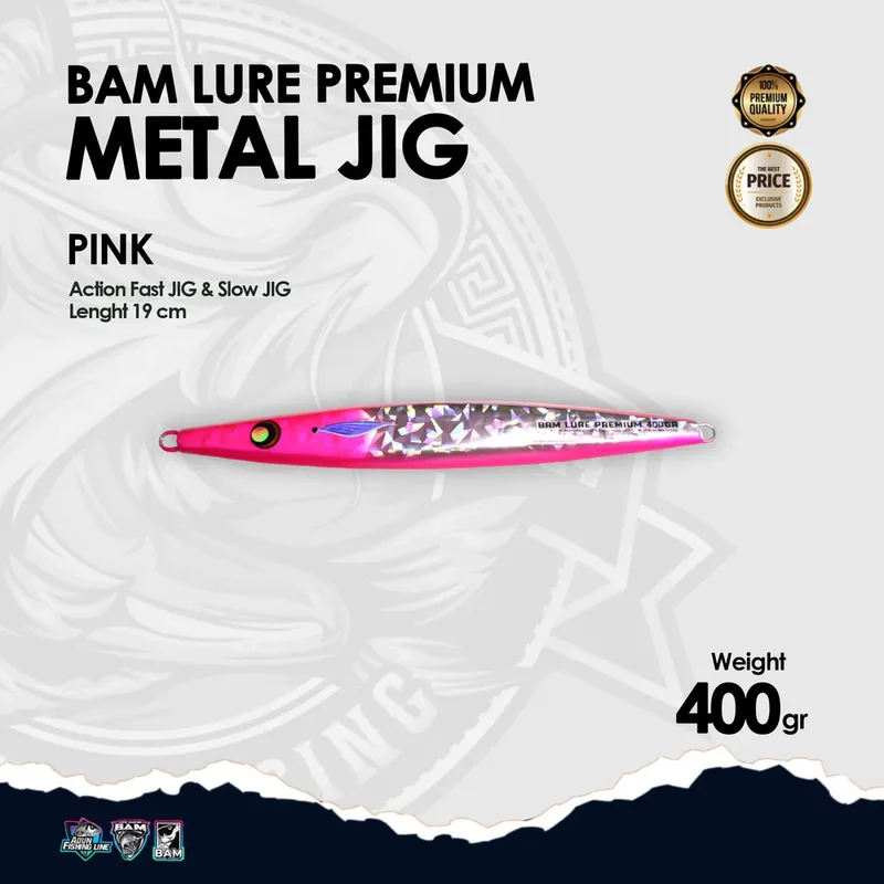 BAM Lure Premium Metal Jig · 400 gr Pink