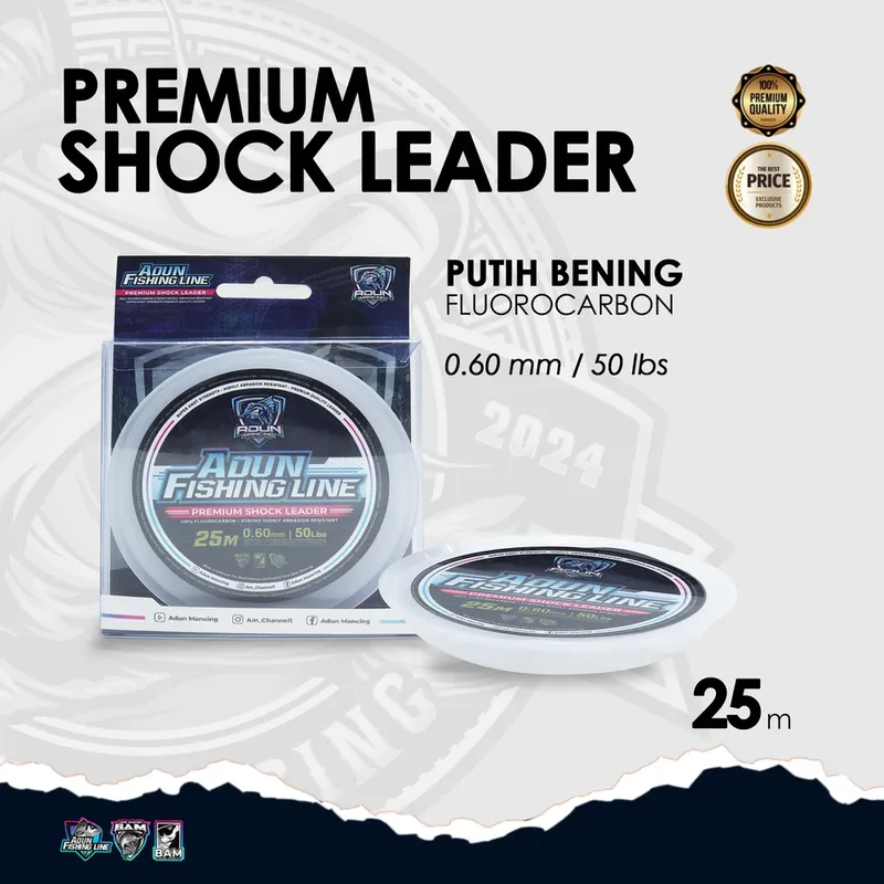 Adun Fishing Line Premium Shock Leader · 0,60 mm / 50 lbs · 25 Meter