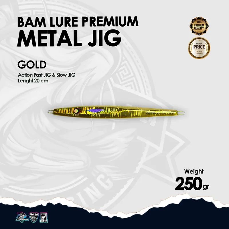 BAM Lure Premium Metal Jig · 250 gr Gold