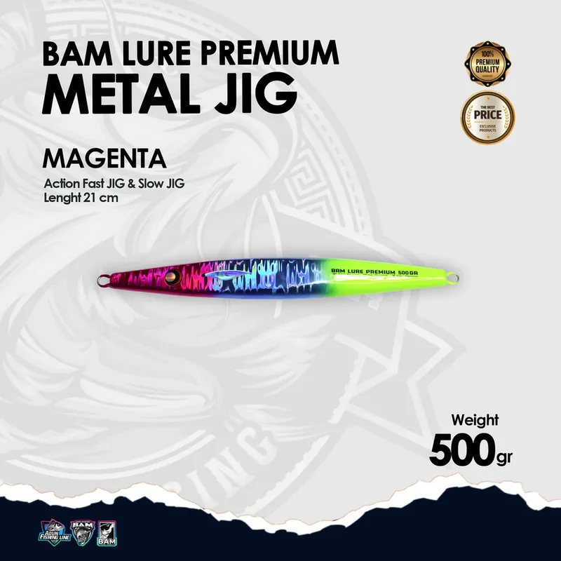BAM Lure Premium Metal Jig · 500 gr Magenta