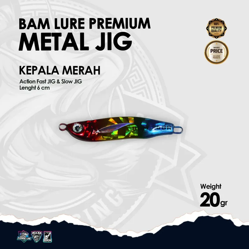 BAM Lure Premium Metal Jig · 20 gr Kepala Merah