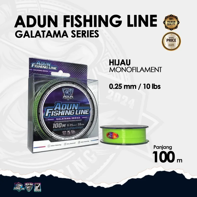 Adun Fishing Line Galatama Series 100m · 0,25 Hijau Stabilo