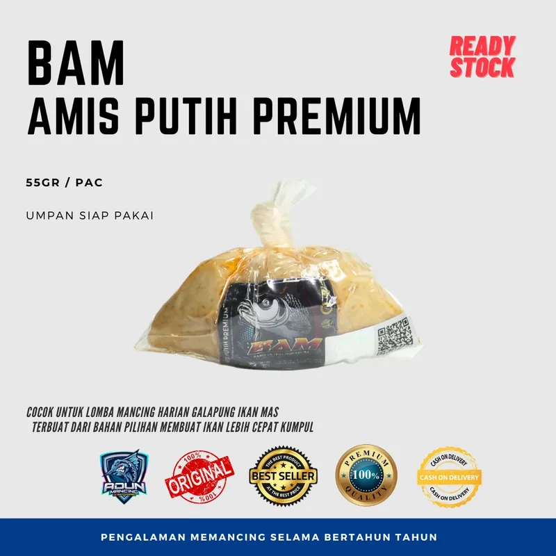 Umpan Ikan Mas BAM Amis Putih Premium 55 gr Per Gandul