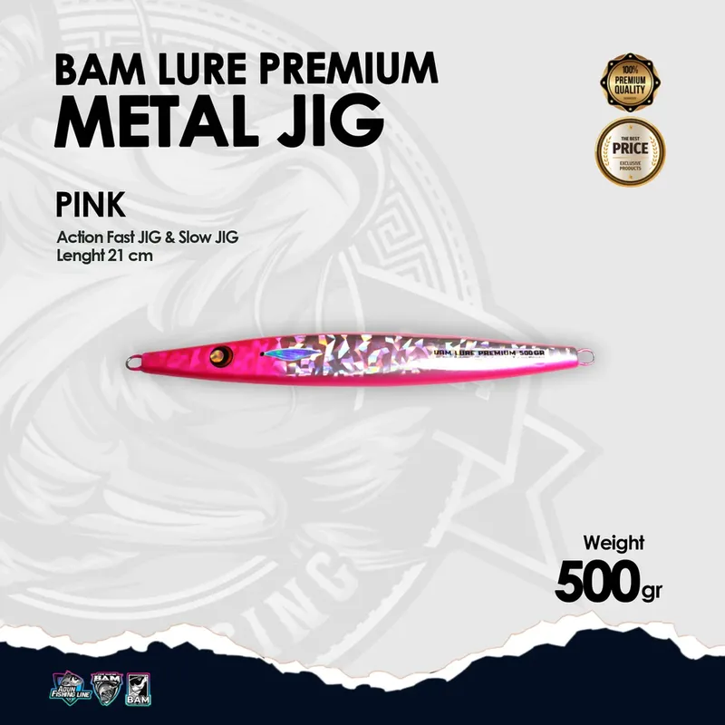 BAM Lure Premium Metal Jig · 500 gr Pink