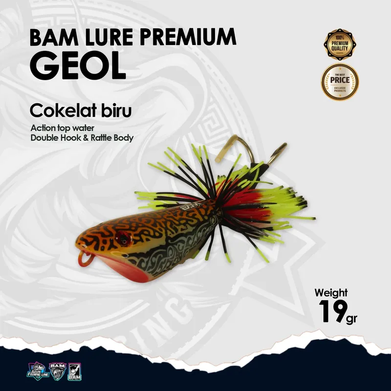 BAM Lure Premium Geol · Action Top Water · Coklat Biru