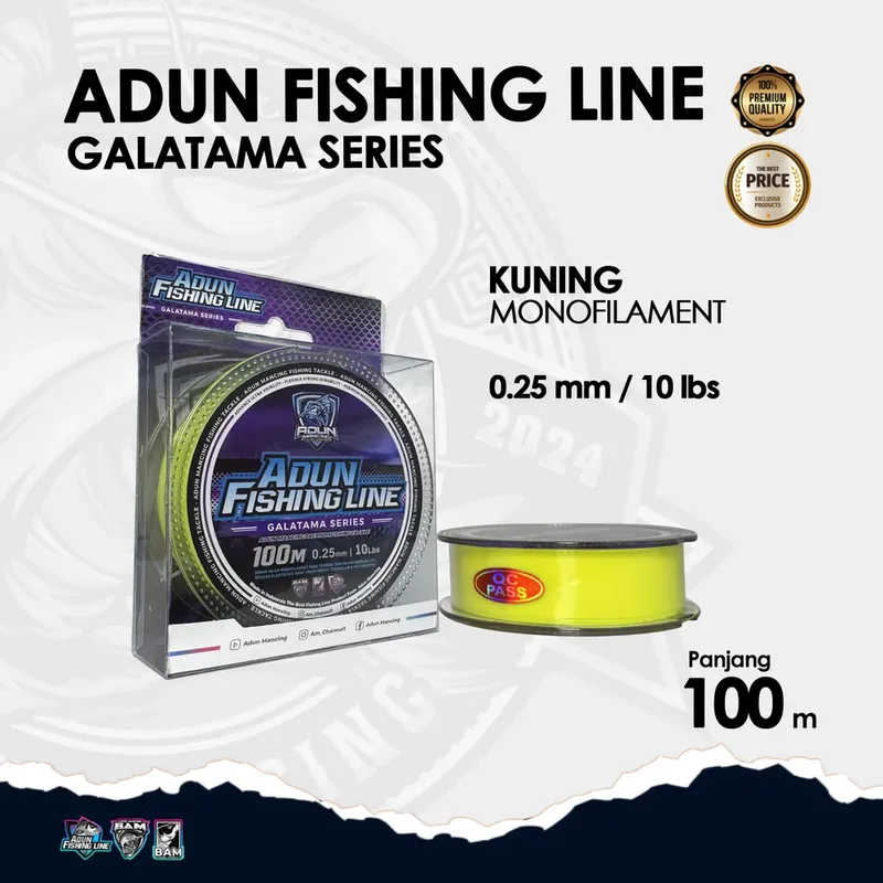 Adun Fishing Line Galatama Series 100m · 0,25 Kuning Stabilo