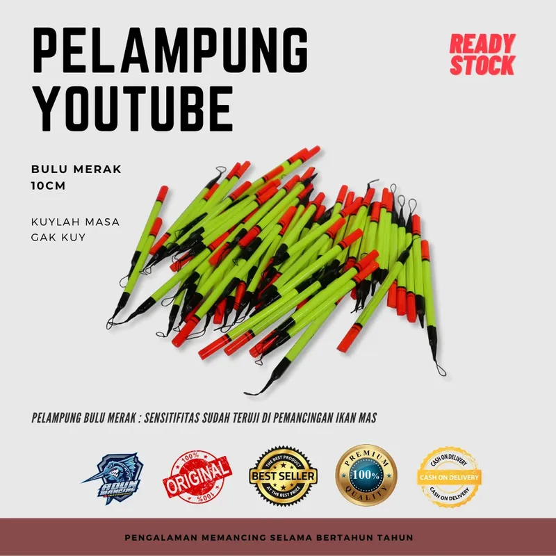 Pelampung Bulu Merak Benang · 10 cm
