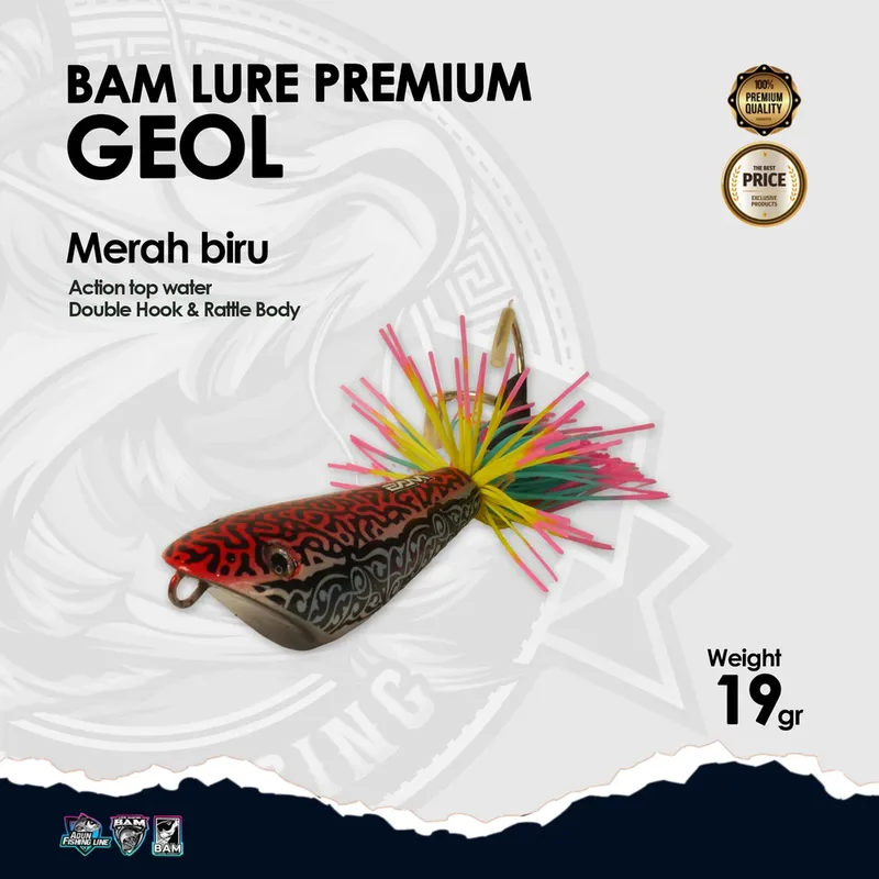 BAM Lure Premium Geol · Action Top Water · Merah Biru