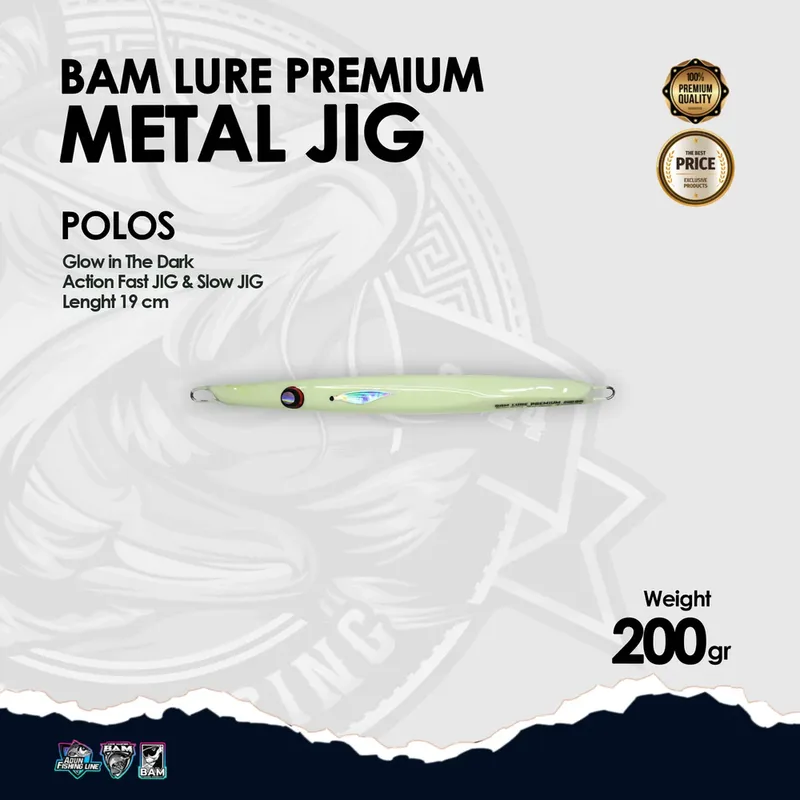 BAM Lure Premium Metal Jig Glow in the Dark (GID) · 200 gr Polos