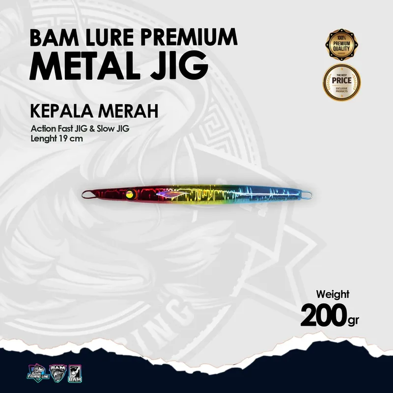 BAM Lure Premium Metal Jig · 200 gr Kepal Merah
