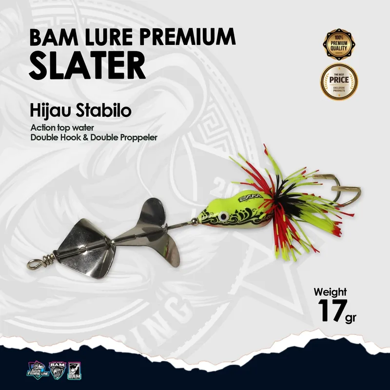 BAM Lure Premium Slater · Action Top Water · Hijau Stabilo