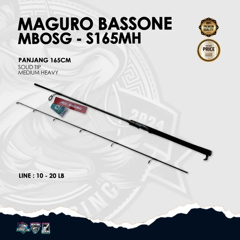 Joran Maguro Bass One · 165 cm Abu Hitam · 20 lbs