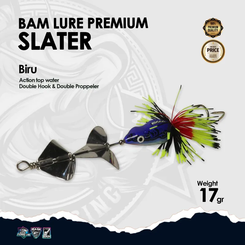 BAM Lure Premium Slater · Action Top Water · Biru