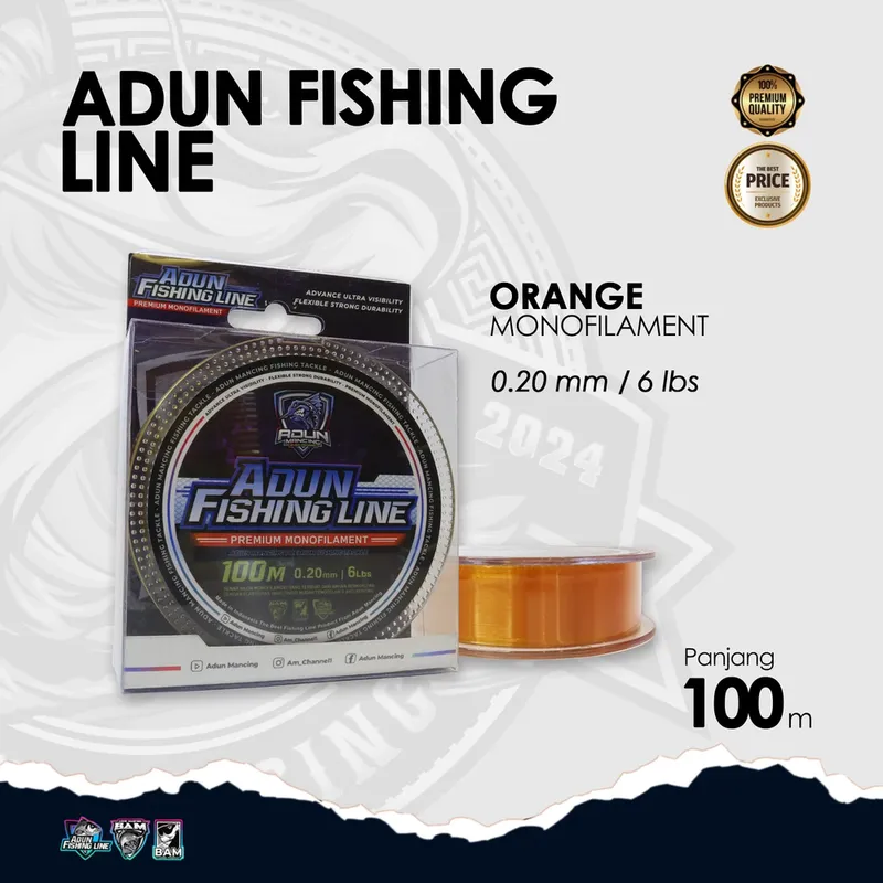 Adun Fishing Line 100m · Orange Bening 0,20 mm