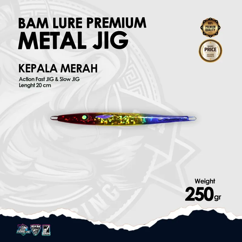 BAM Lure Premium Metal Jig · 250 gr Kepala Merah